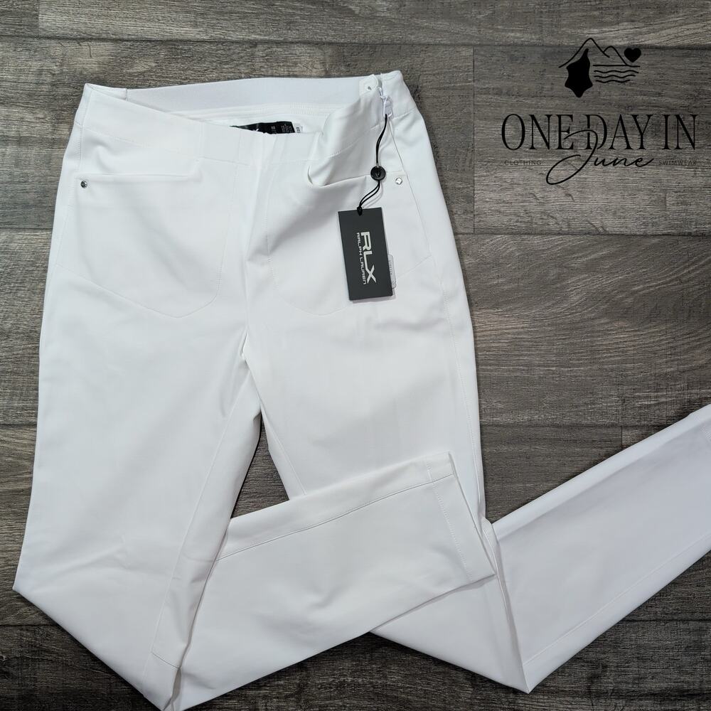 RLX Ralph Lauren Stretch Ankle Golf Pants White Side Zip NWT Size 2